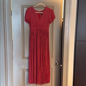 Pleated Tie Waist Dress